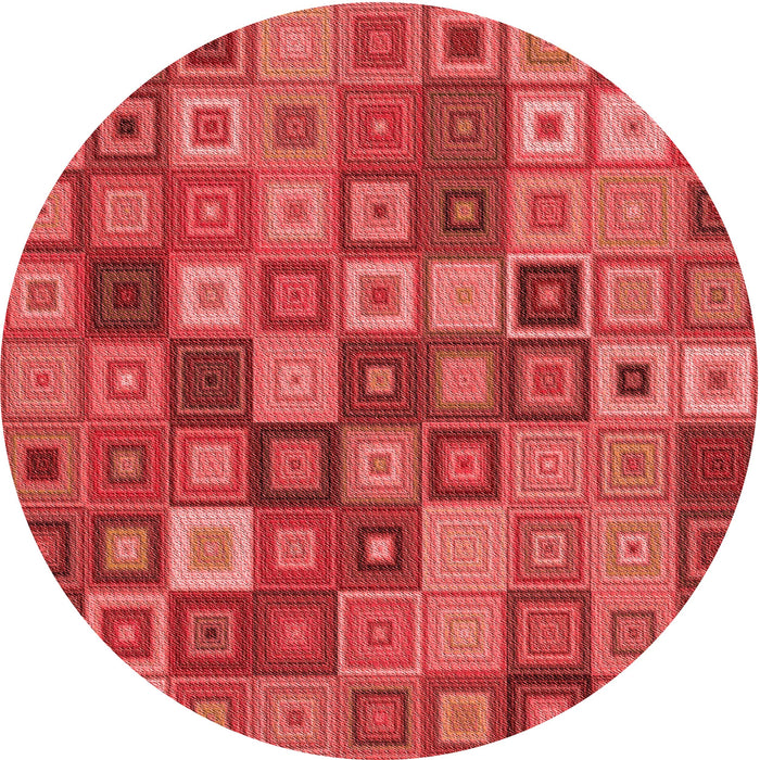 Square Patterned Red Rug, pat3390rd
