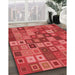 Patterned Red Rug in Family Room, pat3390rd