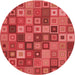 Square Machine Washable Transitional Red Rug in a Living Room, wshpat3390rd