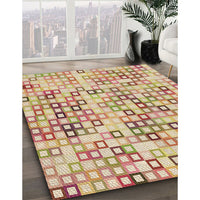 Patterned Brown Gold Rug, pat3391brn