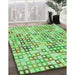 Machine Washable Transitional Green Rug in a Family Room, wshpat3391grn