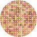 Square Patterned Bright Orange Rug, pat3391org