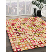 Patterned Bright Orange Rug, pat3391org