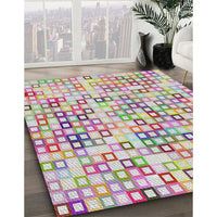 Patterned Tulip Pink Modern Rug, pat3391