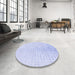 Round Patterned Lavender Blue Rug in a Office, pat3392blu