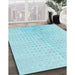 Patterned Diamond Blue Rug in Family Room, pat3392lblu