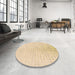 Round Patterned Brown Sand Brown Rug in a Office, pat3392org