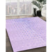 Machine Washable Transitional Bright Lilac Purple Rug in a Family Room, wshpat3392pur