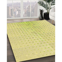 Patterned Golden Brown Yellow Rug, pat3392yw