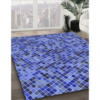 Patterned Sky Blue Rug, pat3393blu