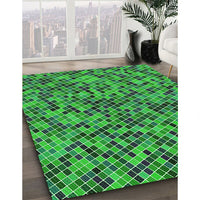 Patterned Forest Green Rug, pat3393grn