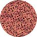 Square Patterned Orange Rug, pat3393rd