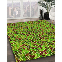 Patterned Green Rug, pat3393yw