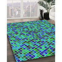 Patterned Blue Novelty Rug, pat3393