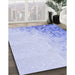 Machine Washable Transitional Sky Blue Rug in a Family Room, wshpat3394blu