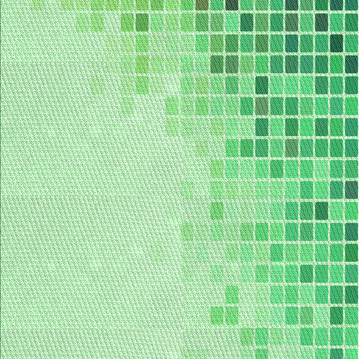 Machine Washable Transitional Green Rug, wshpat3394grn