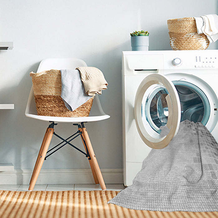 Machine Washable Transitional Platinum Gray Rug in a Washing Machine, wshpat3394gry