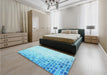 Patterned Blue Rug in a Bedroom, pat3394lblu