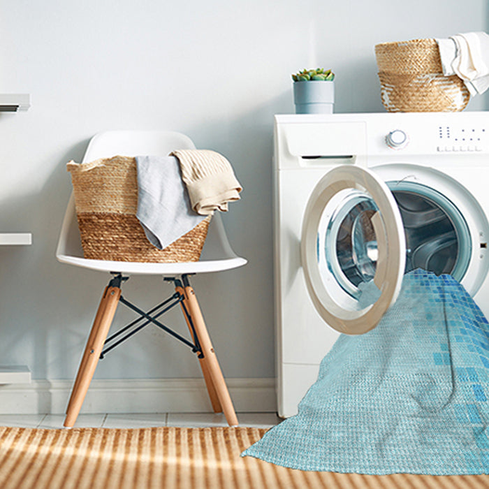 Machine Washable Transitional Blue Rug in a Washing Machine, wshpat3394lblu