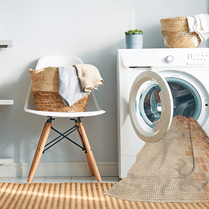 Machine Washable Transitional Orange Rug in a Washing Machine, wshpat3394org