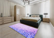 Patterned Purple Mimosa Purple Rug in a Bedroom, pat3394pur