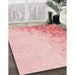 Machine Washable Transitional Light Red Pink Rug in a Family Room, wshpat3394rd