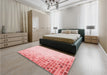 Patterned Light Red Pink Rug in a Bedroom, pat3394rd