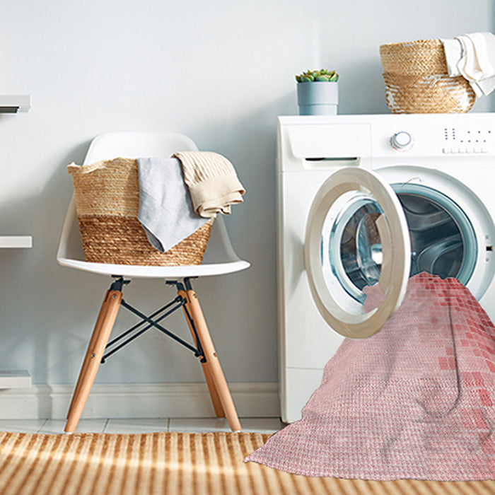 Machine Washable Transitional Light Red Pink Rug in a Washing Machine, wshpat3394rd