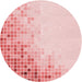 Square Patterned Light Red Pink Rug, pat3394rd