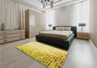 Patterned Orange Gold Rug in a Bedroom, pat3394yw