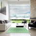 Square Patterned Mint Green Rug in a Living Room, pat3395grn