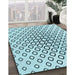 Machine Washable Transitional Deep-Sea Green Rug in a Family Room, wshpat3395lblu