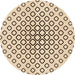 Square Patterned Copper Brown Rug, pat3395org