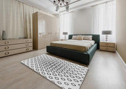 Patterned Off-White Novelty Rug in a Bedroom, pat3395
