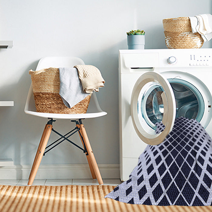 Machine Washable Transitional Blue Rug in a Washing Machine, wshpat3396blu