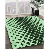 Patterned Deep Emerald Green Rug, pat3396grn