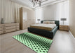 Patterned Deep Emerald Green Rug in a Bedroom, pat3396grn