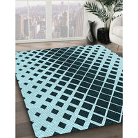 Patterned Deep-Sea Blue Rug, pat3396lblu