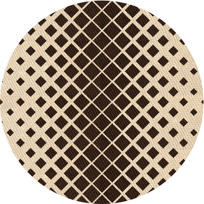 Square Patterned Deep Peach Orange Rug, pat3396org