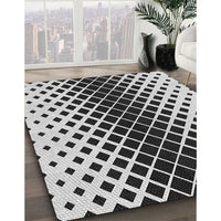 Patterned Charcoal Black Novelty Rug, pat3396