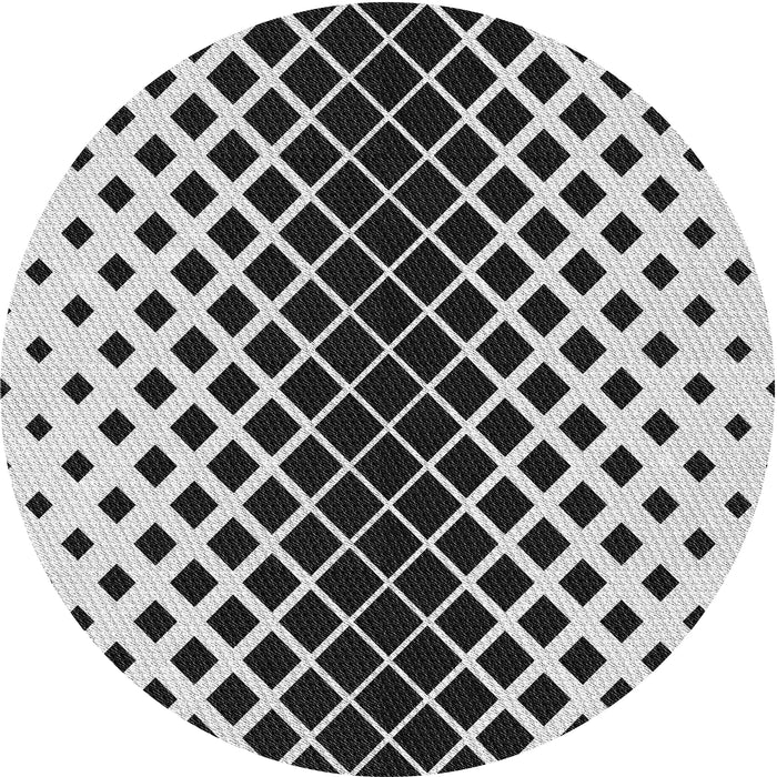 Sideview of Patterned Charcoal Black Novelty Rug, pat3396