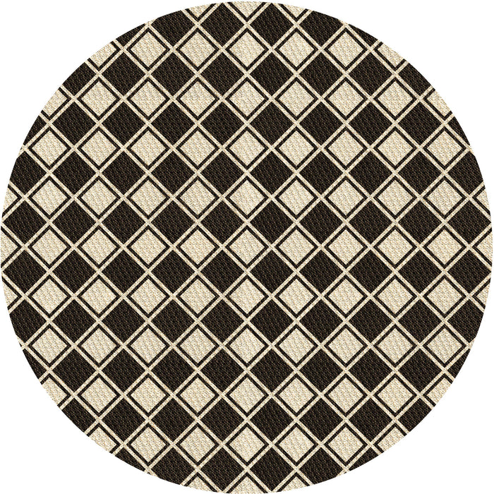 Square Patterned Midnight Gray Rug, pat3397brn