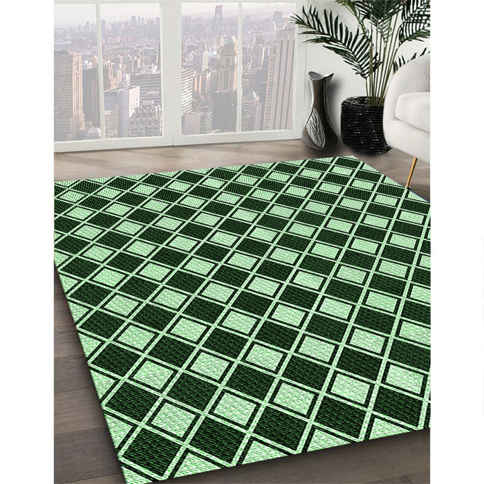 Patterned Light Green Rug in Family Room, pat3397grn