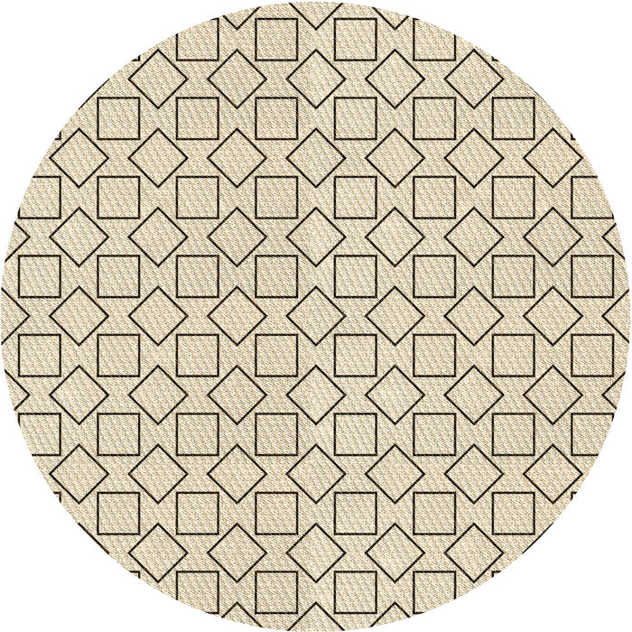 Square Patterned Moccasin Beige Rug, pat3398brn