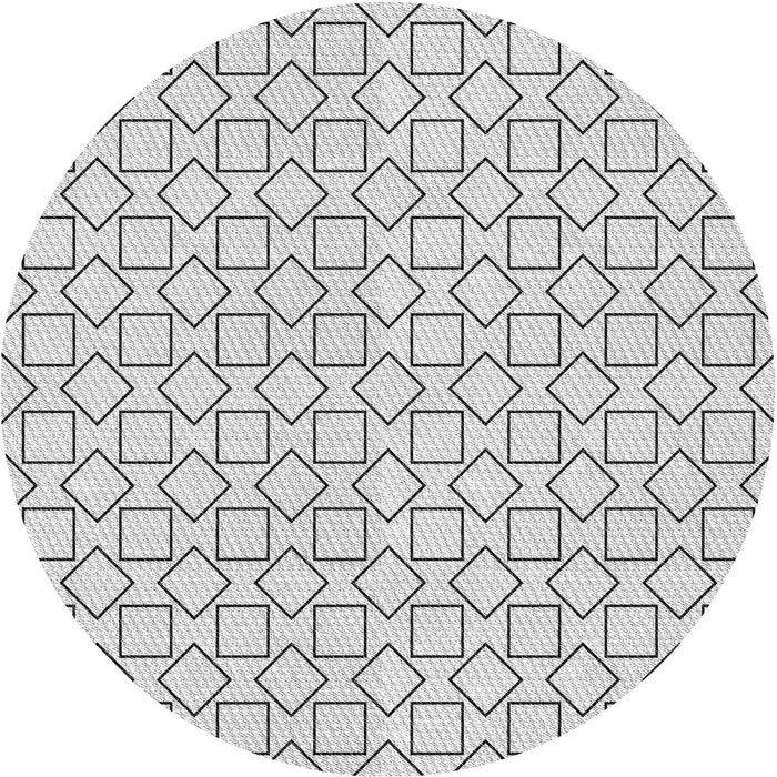 Square Patterned Platinum Gray Rug, pat3398gry