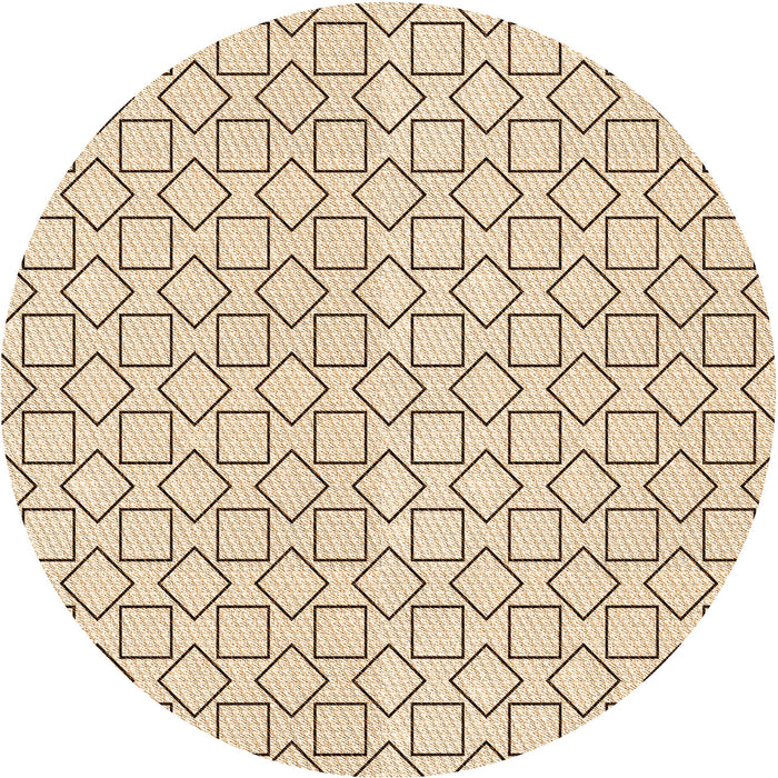 Square Patterned Peru Brown Rug, pat3398org