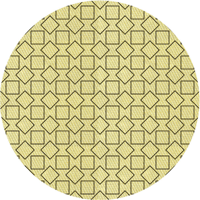 Square Patterned Sun Yellow Rug, pat3398yw
