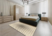 Patterned Moccasin Beige Rug in a Bedroom, pat3399brn