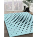 Patterned Electric Blue Rug in Family Room, pat3399lblu