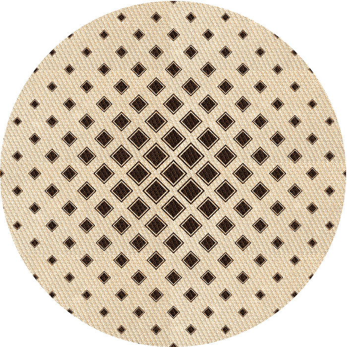 Square Patterned Bronze Brown Rug, pat3399org